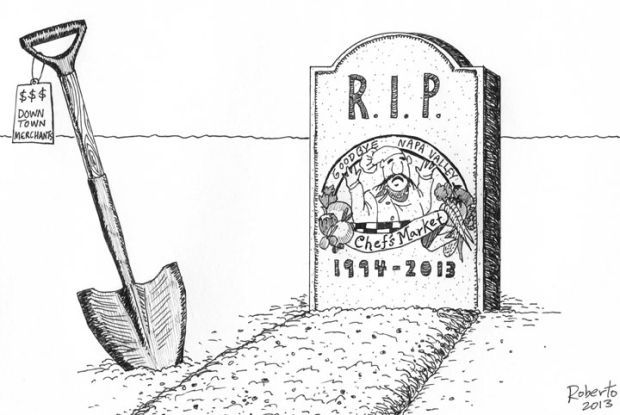 Editorial Cartoon: Chefs' Market meets its end
